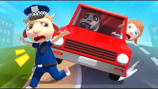 Beware! Dolly Driving & Racing Incident | Police Officer Run Away | Animation For Kids + Short Story