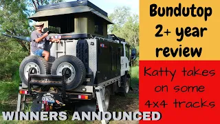 BUNDUTOP ROOFTOP TENT 2+ YEAR REVIEW / KATTY HITS TRACKS IN 4X4 TRUCK & WINNERS ANNOUNCED EP. 99