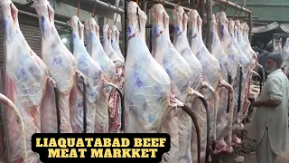 Beef Meat Market Liaqutabad Gosht Wholesale Market in Karachi 2024 Pakistan