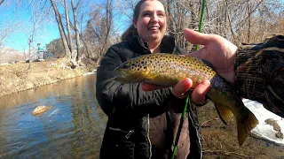 Her first time Fly Fishing - Tenkara Edition