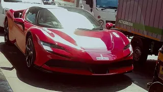 Mukesh Ambani 1000hp Ferrari SF90  | Ambani family Arrive with best 20 car's Convoy z+ Security