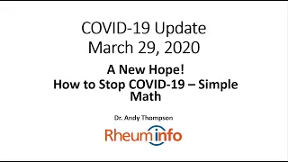 2020 03 29   COVID UPDATE