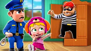 Police Officer Saves Baby - Five Little Thieves Song - Funny Songs & More Nursery Rhymes & Kids Song