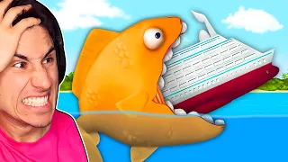 Giant Goldfish EATS THE TITANIC! | Tasty Blue