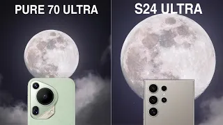 Huawei Pura 70 Ultra Vs Samsung Galaxy S24 Ultra Super Moon Zoom Test