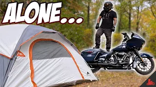 SOLO Motorcycle Camping. Alone with my Harley Davidson (ft. HerTwoWheels)