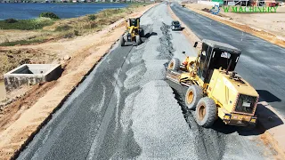 Best Activity Liugong Grader Spreading Gravel Installing Foundation Roads | Grader In Action