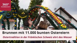 Brunnen mit 11.000 bunten Ostereiern: Was hinter der Tradition der Osterbrunnen steckt