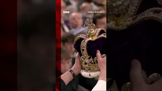 Moment King Charles III is formally crowned #Shorts #Coronation #BBCNews