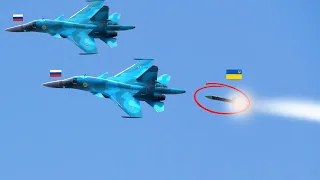 3 Minutes ago! Two Russian SU-34 fighter pilots died instantly after being hit by Ukrainian missile.