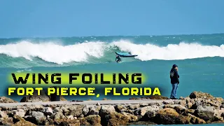 WING FOILING big waves in Fort Pierce, Florida