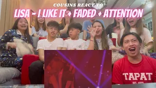 COUSINS REACT TO 'LISA - Intro + I Like It + Faded + Attention' (BLACKPINK DVD IN YOUR AREA TOUR)