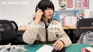 美大生の日常: finals week as a graphic design major, book binding, productive studio vlog