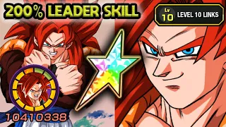 200% LEADER SKILL! INT SSJ4 GOGETA LEVEL 10 LINKS! Dragon Ball Z Dokkan Battle