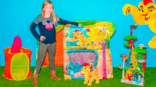 The Assistant Explores the Lion Guard Surprise tent with Paw Patrol Toys