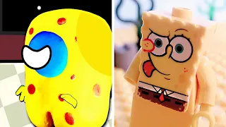LEGO Spongebob Vs Among Us Invisible Spray Animation