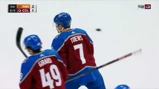 Devon Toews slings one to open up the scoring for the Avs