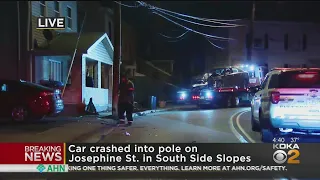 Car Slams Into Pole In South Side Slopes