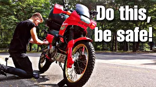 7 Things I check before going on a long distance Motorcycle Adventure Journey! Honda Dominator 650