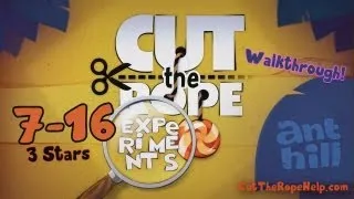 Ant Hill 7-16 Cut The Rope Experiments Walkthrough (3 Stars)