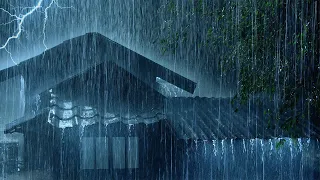 Sleep Instantly, Fall Asleep Fast in 3 Minutes with Pure Heavy Rain on Tin Roof & Strong Thunder