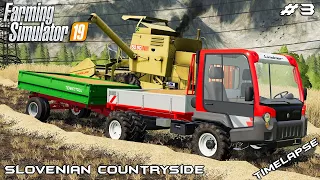 Harvesting wheat,oats and baling straw | Slovenian Countryside | Farming Simulator 2019 | Episode 3