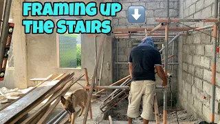 HOUSE BUILDING IN THE PHILIPPINES - EPISODE 90: FRAMING UP THE STAIRS