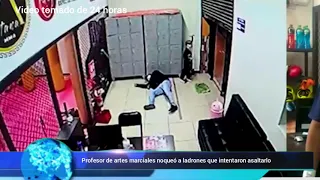 Video | Profesor de artes marciales noqueó a ladrones que intentaron asaltarlo