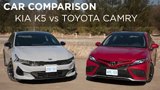 Kia K5 vs Toyota Camry | Car Comparison | Driving.ca