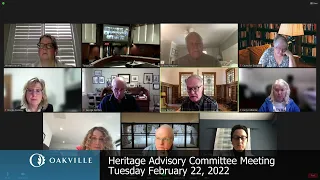 Heritage Oakville Advisory Committee, February 22, 2022