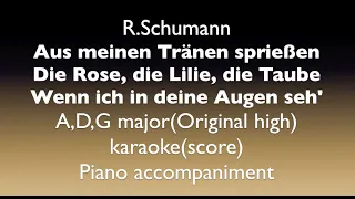 [Dichterliebe Op48  No.2~No.4] R.Schumann  A,D,G major(Original high)  Piano accompaniment(karaoke)