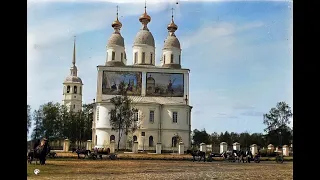 Старый Архангельск в цвете. Троицкий собор, беседка Грина, домик Петра I, Драмтеатр