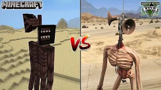 MINECRAFT SIREN HEAD vs GTA 5 SIREN HEAD vs GTA SAN ANDREAS SIREN HEAD- WHO IS BEST/ | Gameplay Manu