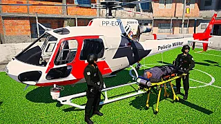 POLICIAIS EM CONFRONTO HELICÓPTERO ÁGUIA NO RESGATE | GTA V PMESP | GTA 5 EMERGÊNCIA 24HS (LSPDFR)