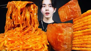 ASMR MUKBANG 핵불닭볶음면 통스팸 해쉬브라운 먹방 NUCLEAR FIRE NOODLES & SPAM CHEESE  HASH BROWNS EATING SOUNDS