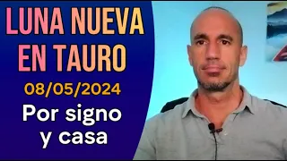 LUNA NUEVA en Tauro POR SIGNO Y CASA . Tránsitos del mes.