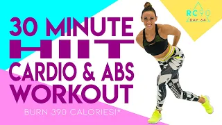 30 Minute HIIT Cardio and Abs Workout NO EQUIPMENT NEEDED! 🔥Burn 390 Calories!* 🔥 Day 64 | RC90
