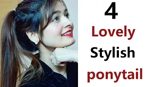 4 Very easy lovely ponytail - easy pony | hairstyle for girls | pony