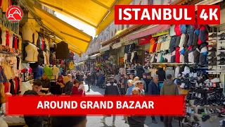 Around Grand Bazaar Thousands Of Daily Visitors In Istanbul 2023 April Walking Tour|4k 60fps