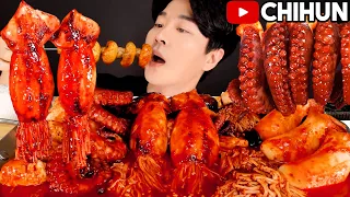ASMR MUKBANG | SEAFOOD BOIL & MUSHROOMS 직접만든 버섯 해물찜 먹방 SQUID OCTOPUS EATING SOUNDS