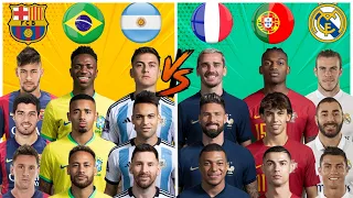 Argentina Brazil MSN 🆚 France Portugal BBC (Messi Suarez Neymar/Bale Benzema Ronaldo) 🔥💪