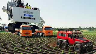 САМАЯ ТЯЖЕЛАЯ ПЕРЕВОЗКА 800 ТОНН ЭКСКАВАТОР ! 2 КАМАЗА СМОГЛИ! - FARMING SIMULATOR 2019