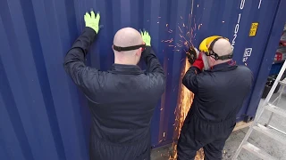 How to install a Shipping Container Door & Anti Vandal Window Shutter