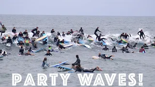 Surfers Catch INSANE Party waves in San Diego!