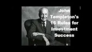 John Templeton's 16 Investment Rules!