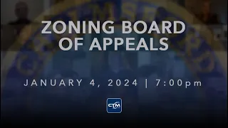 Zoning Board of Appeals: January 4, 2024
