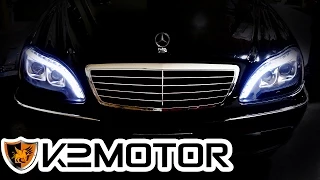 K2MOTOR INSTALLATION VIDEO: 1998 - 2006 MERCEDES BENZ S-CLASS W220 LED PROJECTOR HEADLIGHTS