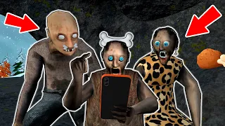 Cave people - Granny, Grandpa and baby Granny vs telephone - funny horror animation parody (p.136)