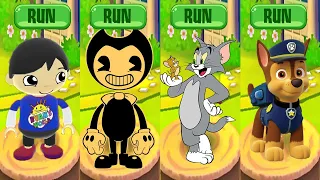 Tag with Ryan vs Bendy in Nightmare Run vs PAW Patrol Ryder Run vs Tom and Jerry Run - Gameplay
