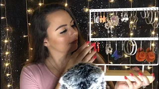 ASMR Jewelry Organization | Earrings 💕(Whisper Rambling, Tapping, Rummaging)